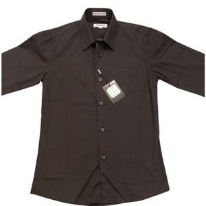 NWT Boys Button down black Long Sleeve Shirt